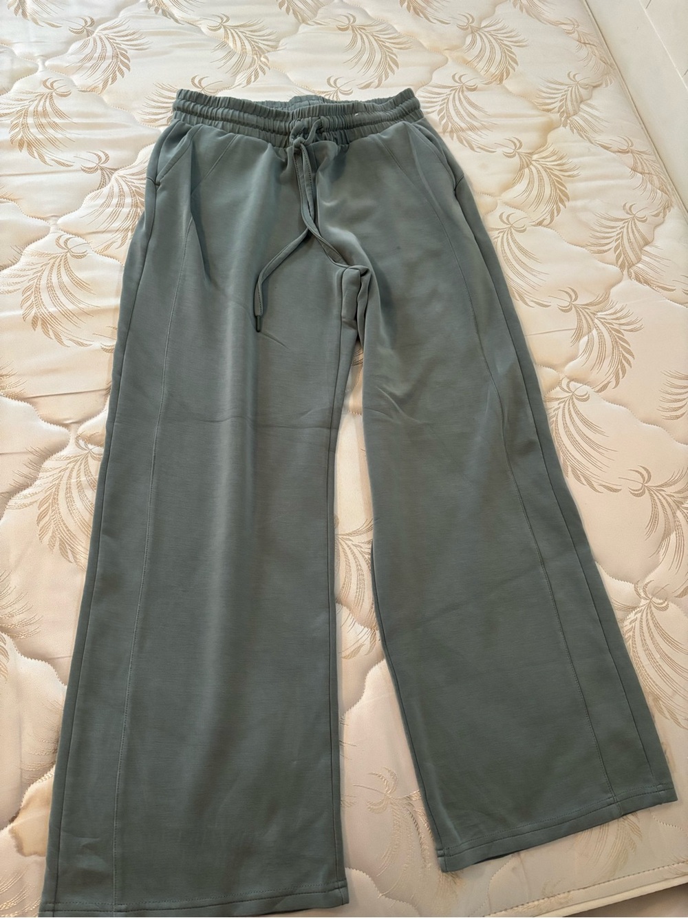 Maurices Slate Green Wide-Leg Drawstring Sweatpants